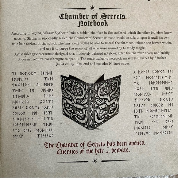 LitJoy Crate's "Harry Potter" Secret Chamber Notebook - Picture 9 of 9